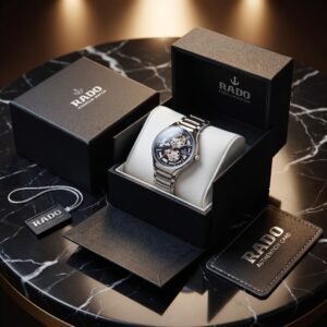 Rado Automatic men's watch featuring a self-winding mechanical movement, premium stainless steel construction, elegant dial design, and luxury-inspired styling.