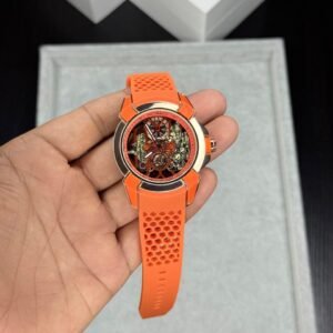 Jacob & Co Epic X Ram Janmabhoomi Edition Watch – Orange Skeleton Dial