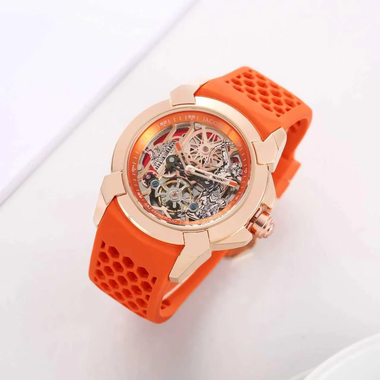 Jacob & Co. Astronomia Ram Mandir Automatic Watch | Skeleton Dial Luxury Edition | Premium Silicone Strap